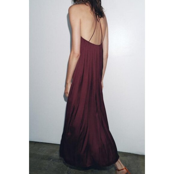 ZARA ZW COLLECTION LONG SATIN DRESS - Picture 4 of 14